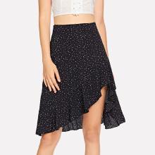 Shein Polka Dot Ruffle Hem Skirt