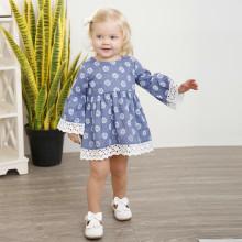 Shein Girls Contrast Lace Floral Print Dress