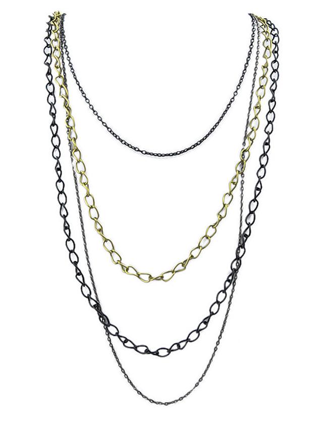Shein Different Colors Long Women Dress Chain Necklace