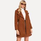 Shein Double Button Solid Tweed Coat