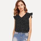 Shein Knot Back Frilled Blouse