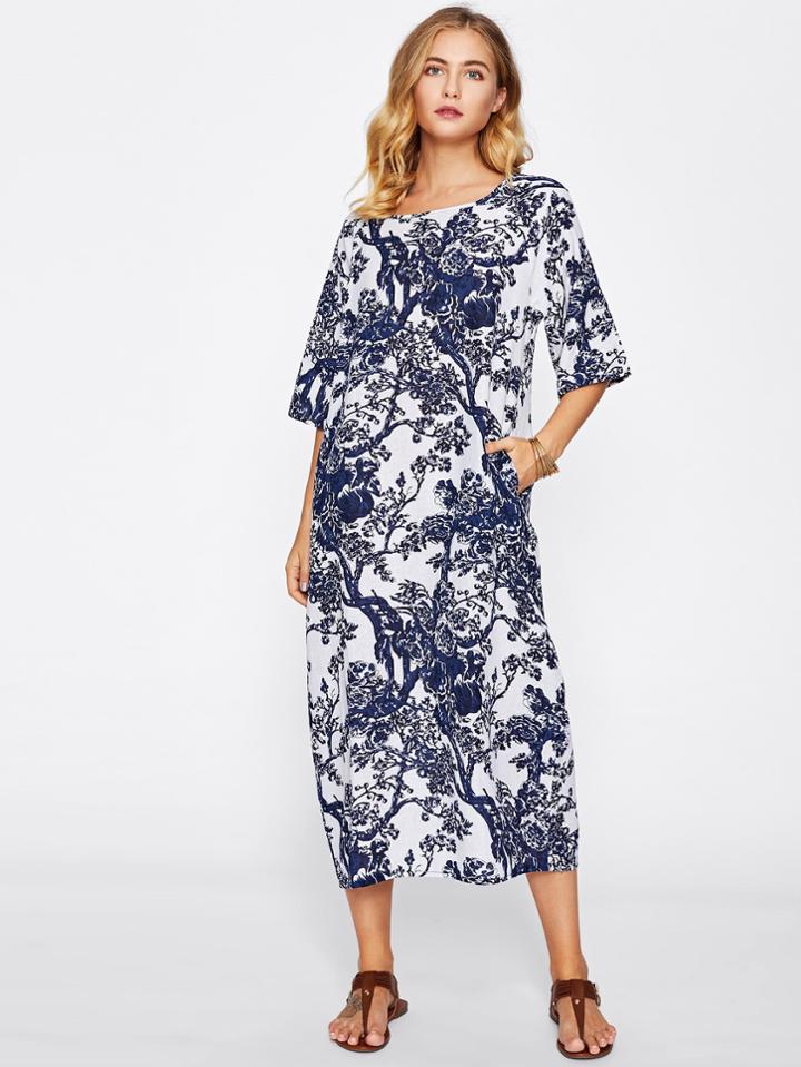 Shein Porcelain Print Dress
