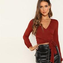 Shein Surplice Wrap Crop Top