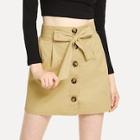 Shein Button Decoration Solid Skirt