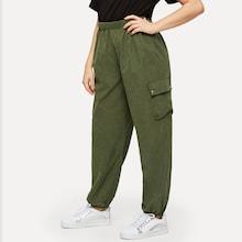 Shein Plus Solid Elastic Hem Pants