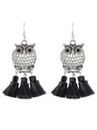 Shein New Design Owl Shape Leather Tassel Big Earrings