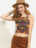 Shein Multicolor Print Crop Cami Top