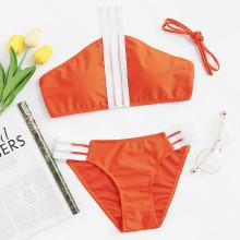 Shein Bow Tie Halter Bikini Set