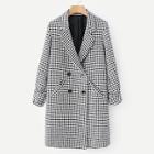 Shein Double Breasted Houndstooth Coat