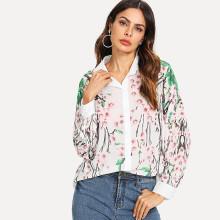 Shein Floral & Leaf Print Shirt