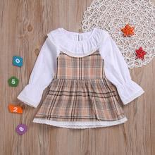 Shein Toddler Girls 2 In 1 Lace Eyelet Trim Madras Plaid Dress