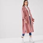 Shein Notch Collar Pocket Front Slit Hem Coat