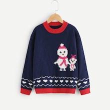 Shein Toddler Boys Drop Shoulder Christmas Print Jumper