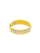 Shein Yellow Pu Metal Studded Attached Bracelet