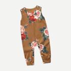 Shein Girls Baby Girl Floral Print Romper