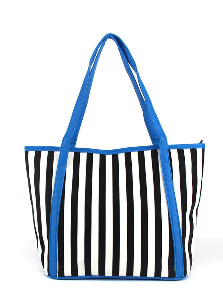 Shein Contrast Stripe Tote Bag