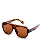 Shein Leopard Print Frame Brown Lens Sunglasses