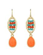 Shein Orange Rhinestone Beads Earrings
