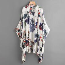Shein Tropical Print Poncho Kimono