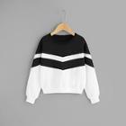 Shein Girls Two-tone Drop Shoulder Sweatshirt