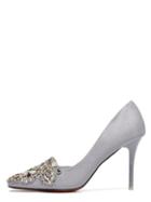 Shein Grey Party Pointed Toe Rhinestone Stiletto Heels