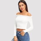 Shein Lettuce Trim Off Shoulder Jumper