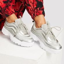 Shein Contrast Lace-up Chunky Sole Sneakers