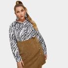 Shein Plus Zebra Print Button Shirt