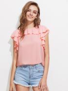 Shein Split Sleeve Frill Detail Blouse