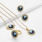 Shein Contrast Round Design Necklace & Ring & Bracelet Set