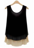 Rosewe Fine Quality Round Neck Sleeveless Chiffon T Shirts