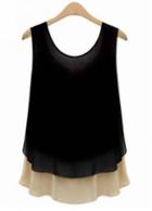 Rosewe Fine Quality Round Neck Sleeveless Chiffon T Shirts