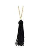 Shein Black Long Chain With Gray Blue Black Brown Tassel Necklace