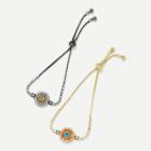 Shein Rhinestone Flower Design Chain Bracelet Set