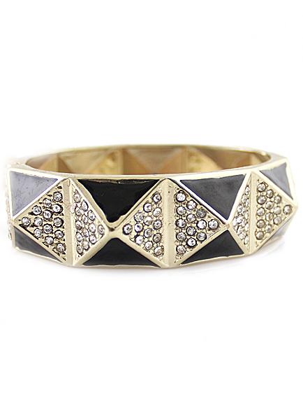 Shein Gold Crystal Cones Bracelet