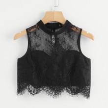 Shein Lace Sweetheart Crop Top