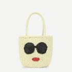 Shein Bucket Shaped Straw Tote Bag