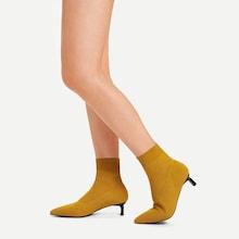Shein Plain Pointed Toe Socks Boots