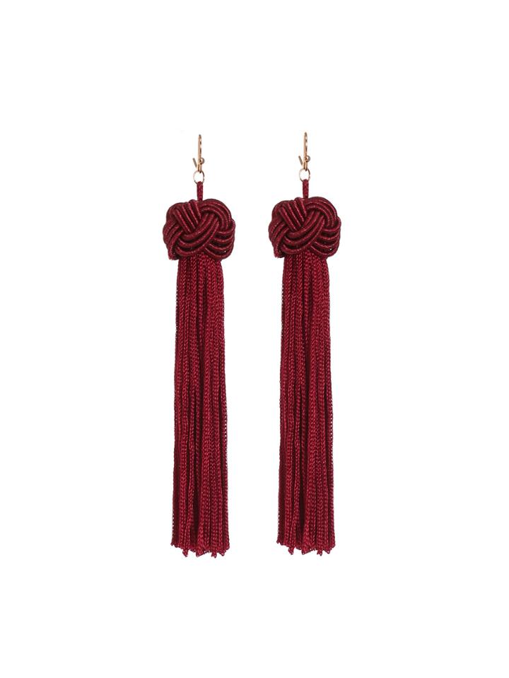 Shein Statement Tassel Long Drop Earrings