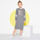 Shein Girls Letter Print Tunic Dress