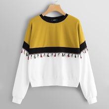 Shein Cut And Sew Tassel Detail Sweatshirt