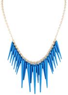 Shein Exaggerate Blue Plated Spike Necklace