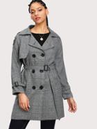 Shein Glen Plaid Tweed Coat