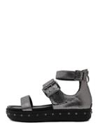 Shein Silver Open Toe Block Gladiator Sandals