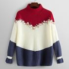 Shein Color-block Sequin Patched Sweater
