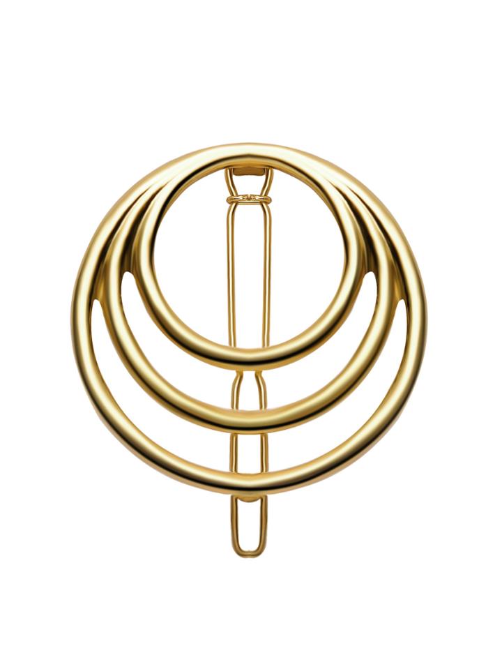 Shein Gold Plated Circle Hollow Out Hair Clip