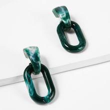 Shein Marble Pattern Open Oval Drop Earrings