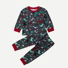 Shein Toddler Boys Cartoon Print Top With Pants