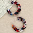 Shein Acetate Multi Colored Partial Hoop Earrings