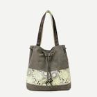 Shein Canvas Tote Bag With Drawstring